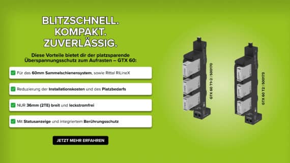 ⚡ GTX 60 – kompakter Überspannungsschutz für 60mm Sammelschienensysteme und RiLineX